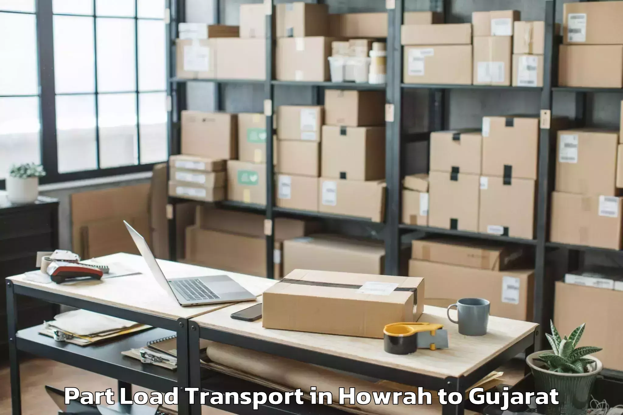 Reliable Howrah to Gussar Part Load Transport